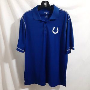 Antigua Golf Polo Indianapolis Colts Emblem Mens XL Royal Blue